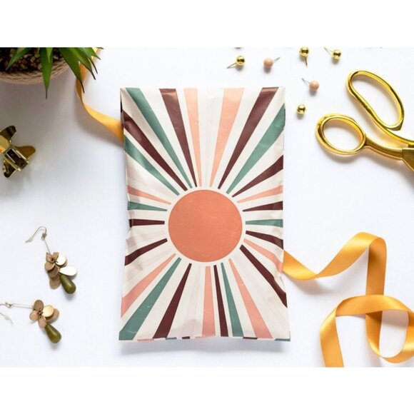 25 6" x 9" Boho Sunrise Poly Mailer Bags - NEW - Picture 1 of 4